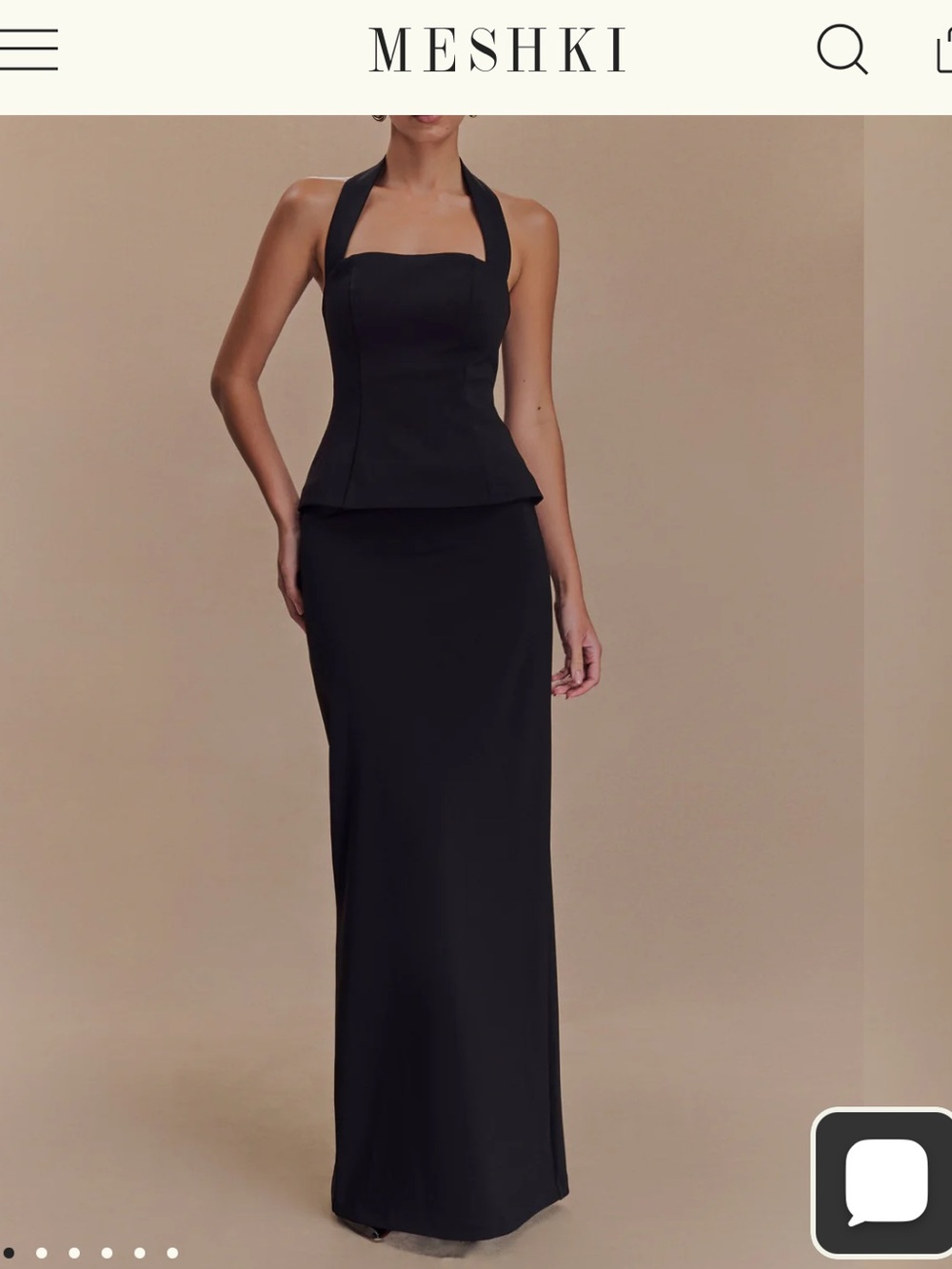 Black Halter Peplum Maxi Dress